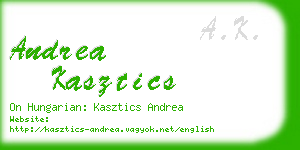 andrea kasztics business card